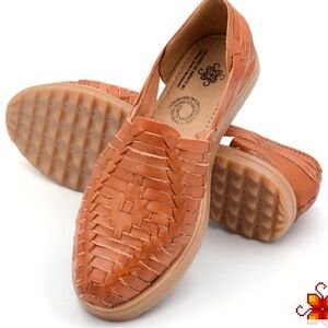 Never worn leather huarache loafers - made in Mexico